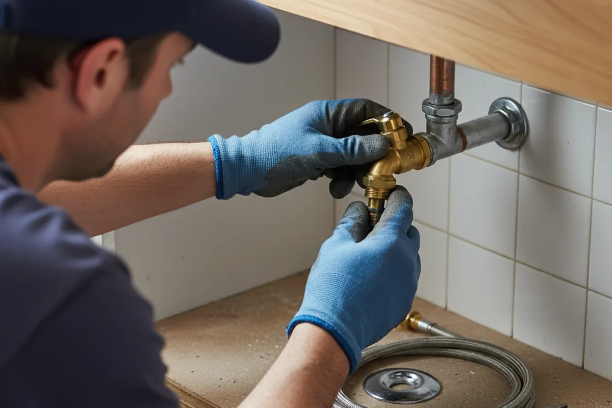 Shutoff valve and fitting work during Burst Pipe Repair in Calabasas